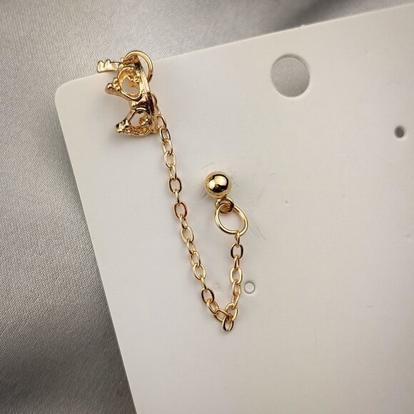 Gold Plated Cuff Clip Earrings 1 - Picture 3 of 3